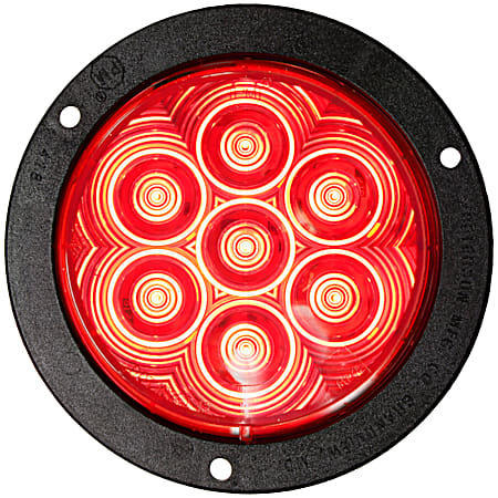 Red Grommet Round LED Stop, Turn & Tail Light Mount Kit - V826KR-7