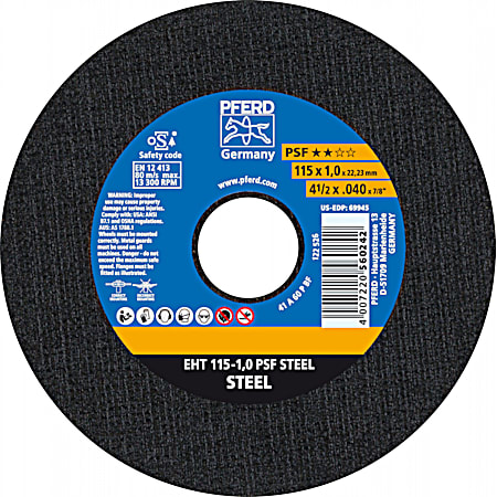 4-1/2 in Cut-Off Wheel for Steel / Stainless Steel