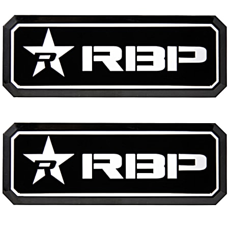 2 Pc Black Finish Aluminum Logo Emblem