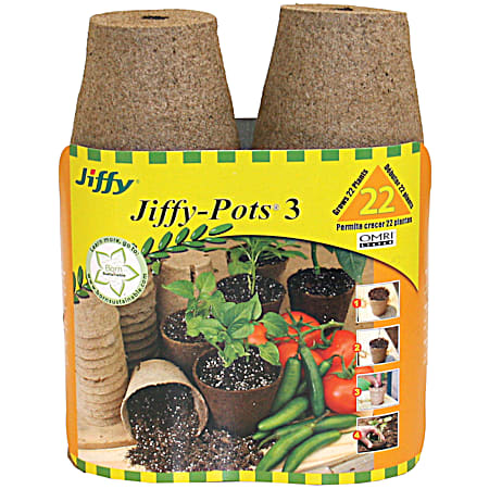3 in Jiffy-Pots - 22 Pk