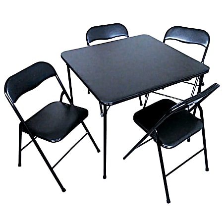 Black 5 pc Table & Chairs Set