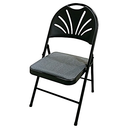 High Back Black Fabric Folding Chair