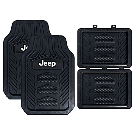 Plasticolor 4 Pc Black Jeep Weatherpro Floor Mat Set