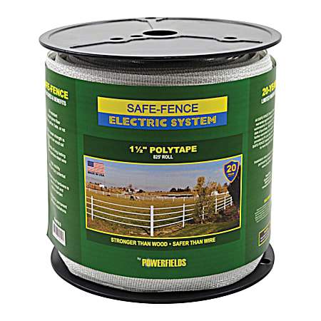 1.5 in White 15-Wire Electric Fence Polytape