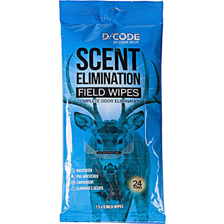 D/Code Scent Elimination Field Wipes - 20 Pk