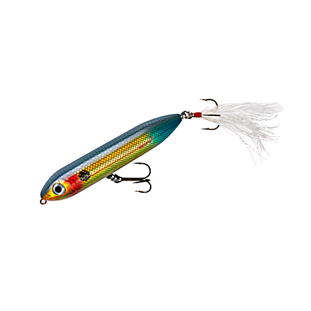 Wounded Shad Heddon Feather Dressed Super Spook Jr Surface Bait