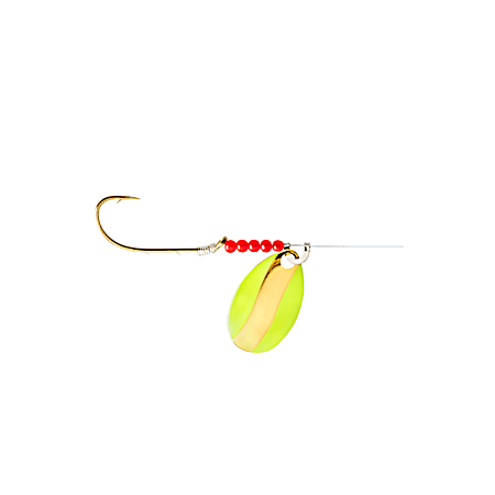 Little Joe Chartreuse/Gold Red Devil Single Hook Spinner