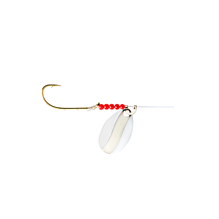 White/Chrome Red Devil Single Hook Spinner