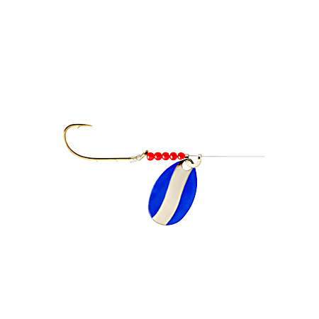 Little Joe Blue/Chrome Red Devil Single Hook Spinner