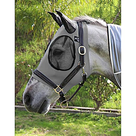 Comfort Fit Lycra Fly Mask - Charcoal