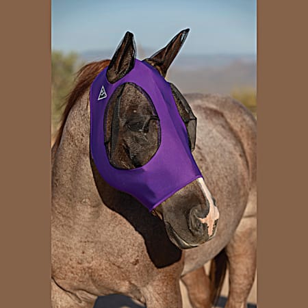 Standard/Horse Purple Comfort Fit Lycra Fly Mask for Horses
