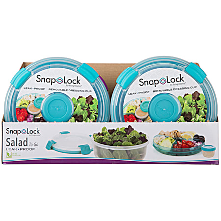 Salad To-Go Teal Container w/ Removable Dressing Cup