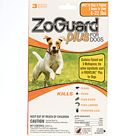 ZoGuard Plus Small Dogs 4 to 22 lbs Flea & Tick Control