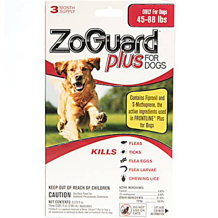 ZoGuard Plus Large Dogs 45 to 88 lbs Flea & Tick Control