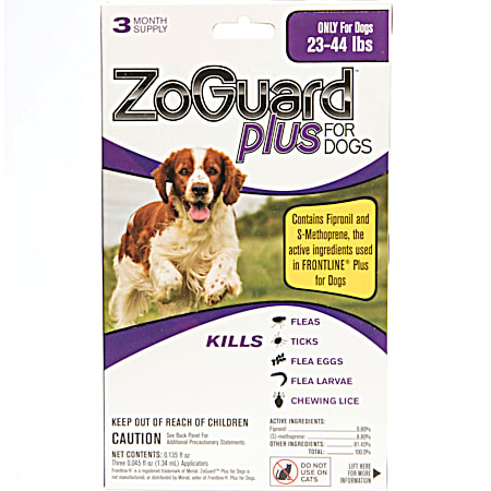 ZoGuard Plus Medium Dogs 23 to 44 lbs Flea & Tick Control