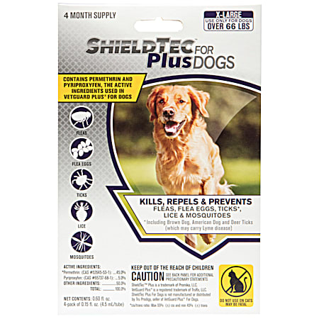 ShieldTec Plus For X-Large Dogs 67 lbs & Up - 4 Pk