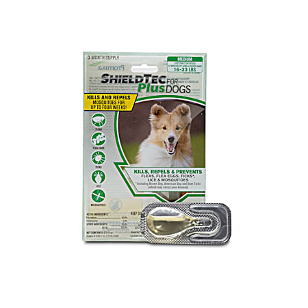 ShieldTec Plus Flea, Tick & Mosquito Control for Dogs (16-33 lbs) - 3 Pk