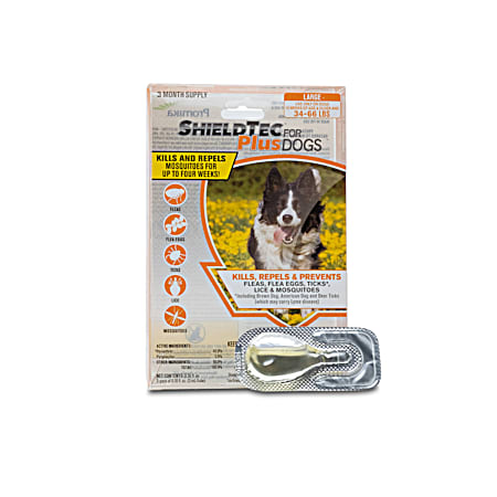 ShieldTec Plus Flea, Tick & Mosquito Control for Dogs (34-66 lbs) - 3 Pk