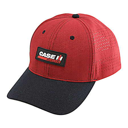 Men's Red & Black Mesh Back Logo Cap