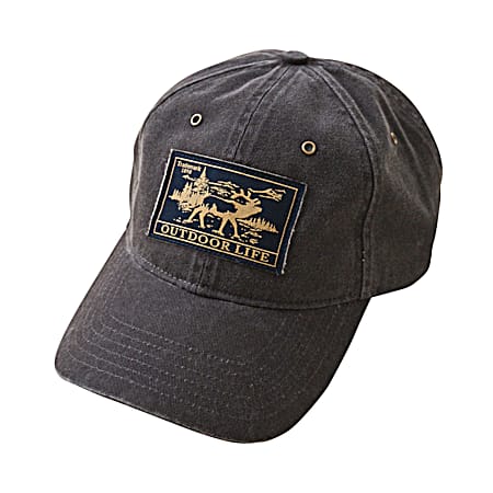 Men's Grey Cotton Twill Patch Logo Cap
