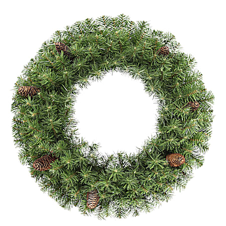 24 in Norway Green PVC Wreath w/ Pinecones