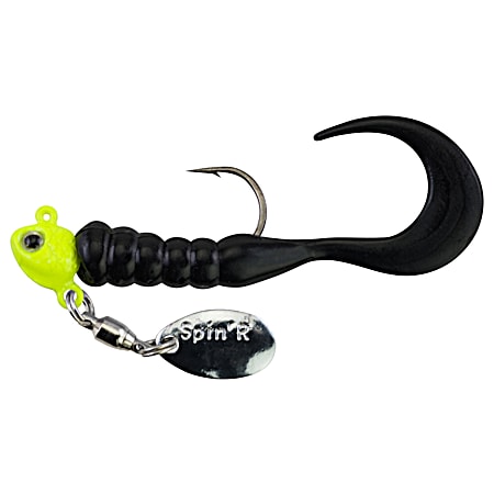 Chartreuse Black Crappie Buster Spin'R Grub Jig