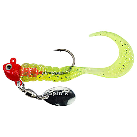 Fluorescent Red Clear Chartreuse Sparkle Crappie Buster Spin'R Grub Jig