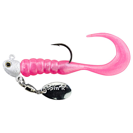 White Hot Pink Crappie Buster Spin'R Grub Jig