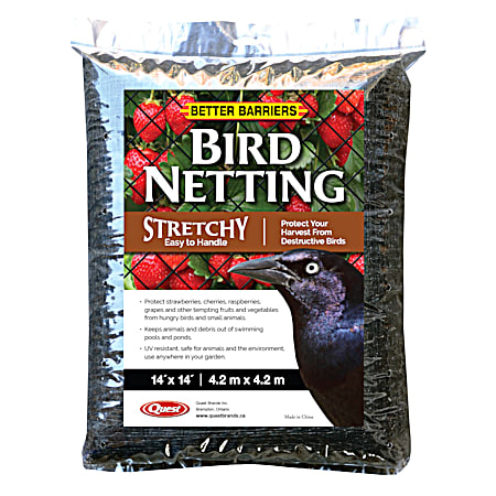 14 ft x 14 ft Black Stretchy Bird Netting