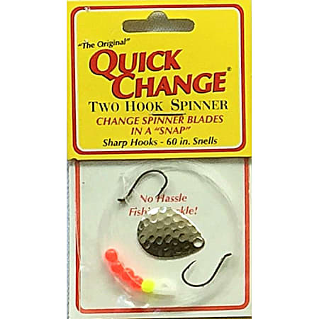 2 Hook Spinner - Hammered Nickel