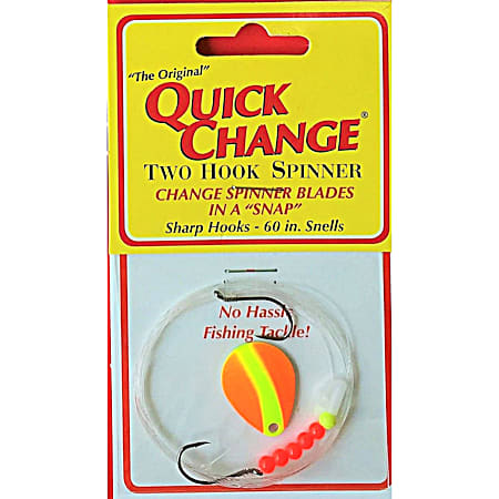 2 Hook Spinner - Chartreuse Orange