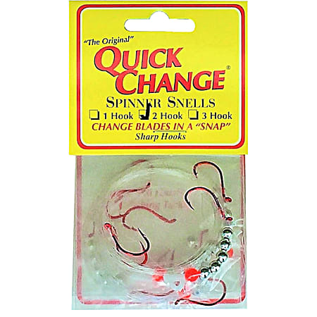 Silver 2 Hook Spinner Snell Rig - 6 Pk