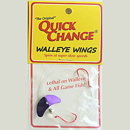 Purple Sparkle 2-Hook Walleye Wing Harness