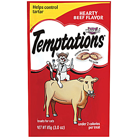 Temptations 3 oz Adult Hearty Beef Flavor Cat Treats