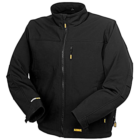 Men's Black Heated Soft Shell Full Zip Work Jacket