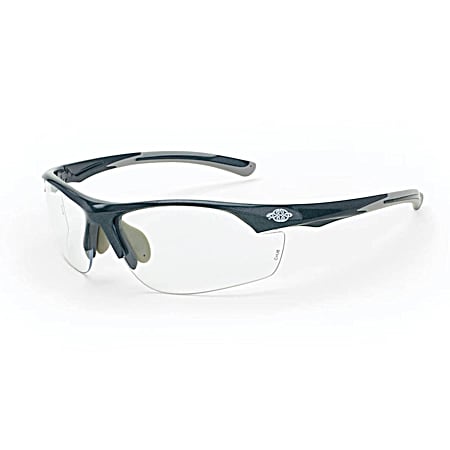 Radians Crossfire Talos Protective Eyewear Pearl Grey Frame Clear Lens Glasses