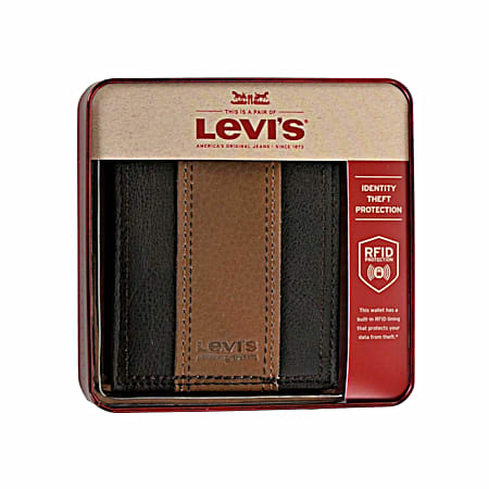 Levi's Men's Brown RFID-Blocking Traveler  Wallet