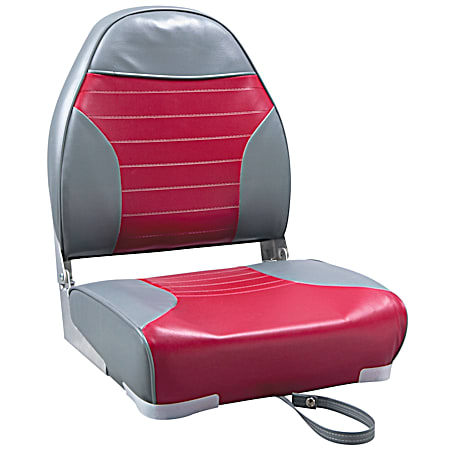 Lakes & Rivers Red/Gray Deluxe Folding Seat