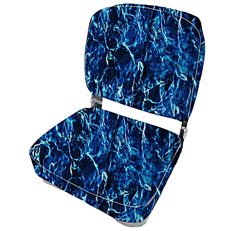 Mossy Oak-Elements-Blue CAMO Low Back Boat Seat