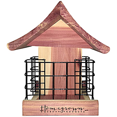Double Cedar Wood Suit Bird Feeder