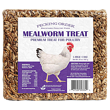 Pecking Order Mealworm Treat Cake Premium Treat for Poultry