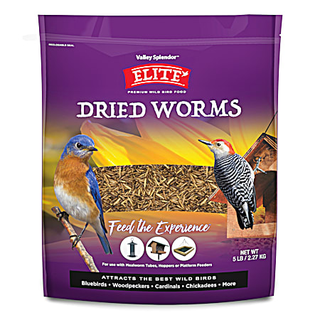 Elite Dried Worms Wild Bird Food, 5 lb