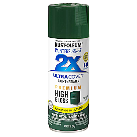 Rust-Oleum 12 oz Painter's Touch 2X Ultra Cover Premium High Gloss Spray Paint & Primer