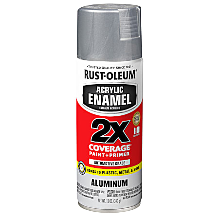 Aluminum Automotive Acrylic Satin Enamel 2X Paint & Primer Spray Paint
