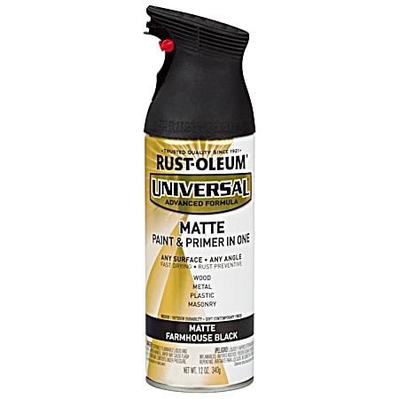 Rust-Oleum 12 oz Farmhouse Black Universal Matte Spray Paint & Primer