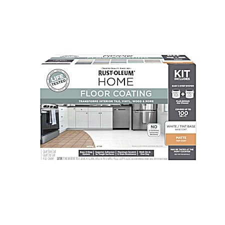 Rust-Oleum White Tint Base w/ Matte Top Coat Home Floor Coating Kit