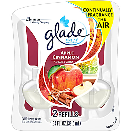 Glade PlugIns Apple Cinnamon Scented Oil Refills - 2 Pk