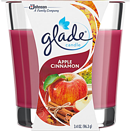 Glade 3.4 oz Apple Cinnamon Glass Jar Wax Candle