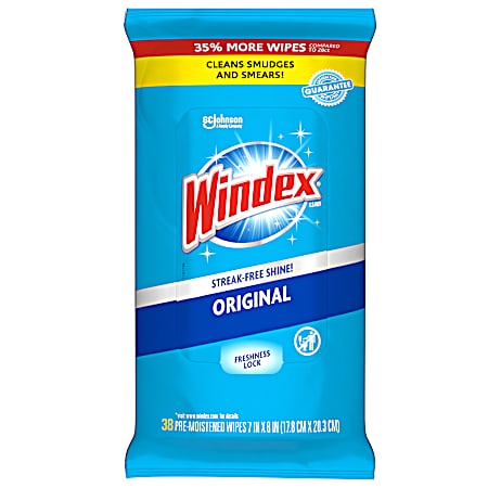 Windex Original Glass Cleaning Wipes - 38 ct