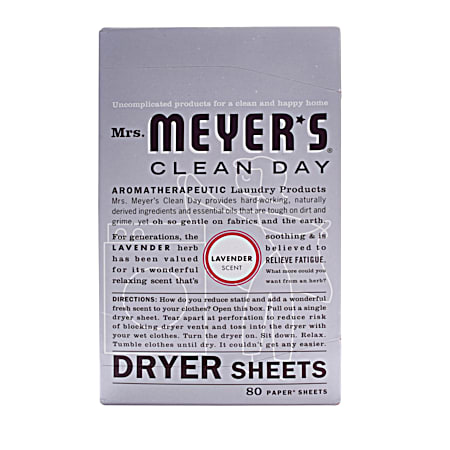 Mrs. Meyers Clean Day Lavender Dryer Sheets - 80 ct